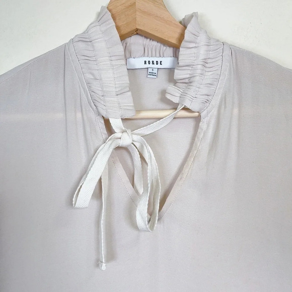 RO&DE | CANYON RUFFLE  NECK BLOUSE IN CREAM COLOR - Picture 6 of 16